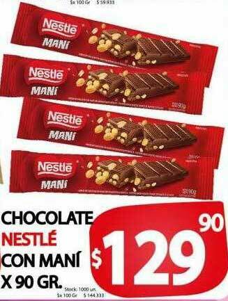 Supermercados Mariano Max Chocolate Nestlé Con Maní oferta