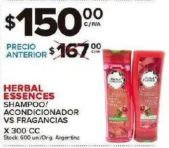 Carrefour Maxi Herbal Essence Shampoo Acondicionador Vs Fragancias x 300cc oferta
