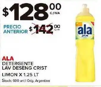 Carrefour Maxi Ala Detergente Lav Deseng Crist Limon x 1.25lt oferta