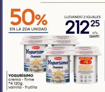 Supermercados Monarca Yogurísimo Cremix - Firme Vainilla - Frutilla 50% En La 2da Unidad oferta