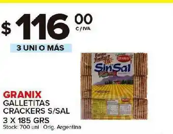 Carrefour Maxi Granix Galletitas Crackers S Sal 3 X 185grs oferta
