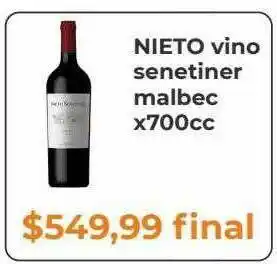 Pasos Supermercado Nieto Vino Senetiner Malbec oferta