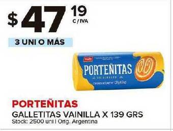 Carrefour Maxi Porteñitas Galletitas Vainilla X 139grs oferta
