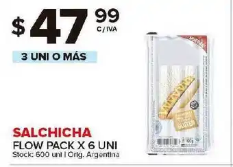 Carrefour Maxi Salchicha Flow Pack X 6 Uni oferta