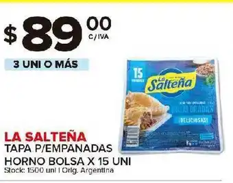 Carrefour Maxi La Salteña Tapa P Empanadas Horno Bolsa X 15 Uni oferta