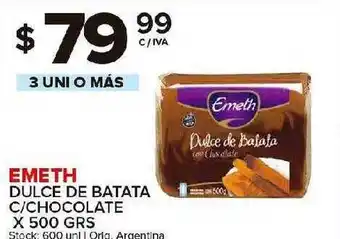 Carrefour Maxi Emeth Dulce De Batata C Chocolate X 500grs oferta