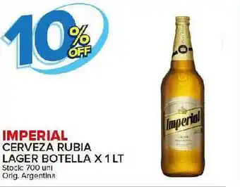 Carrefour Maxi Imperial Cerveza Rubia Lager Botella X 1lt oferta