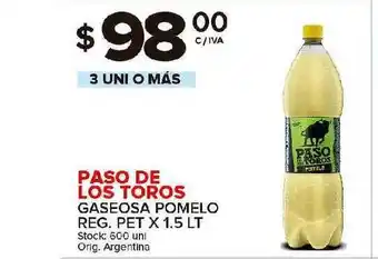 Carrefour Maxi Paso De Los Toros Gaeosa Pomelo Reg. Pet X 1.5 Lt oferta