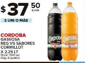 Cordoba Gaseosa Reg Vs Sabores Cormillot 2.25lt