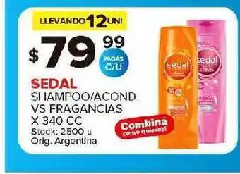 Carrefour Maxi Sedal Shampoo Acond Vs Fragancias x 340cc oferta