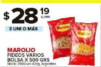 Carrefour Maxi Marolio Fideos Varios Bolsa x 500grs oferta