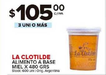 Carrefour Maxi La Clotilde Alimento A Base Miel X 480grs oferta