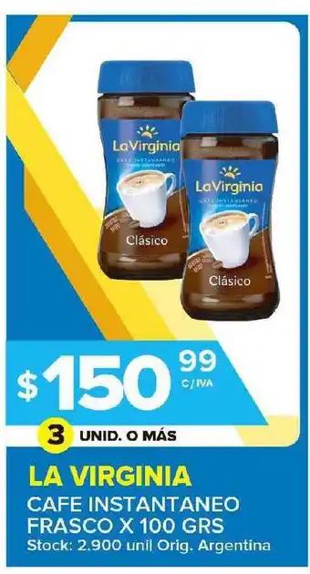 Carrefour Maxi La Virginia Cafe Instantaneo Frasco X 100grs oferta