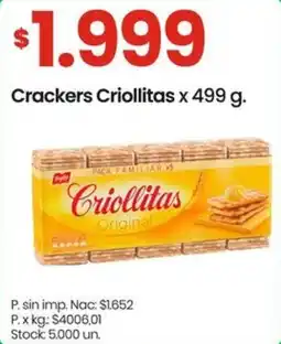 Changomas Criollitas crackers oferta