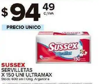 Carrefour Maxi Sussex Servilletas X 150 Uni Ultramax oferta