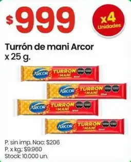 Changomas Arcor turrón de mani oferta