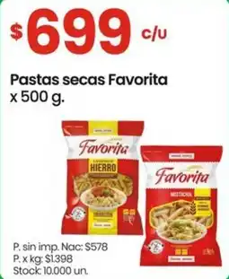 Changomas Favorita pastas secas oferta