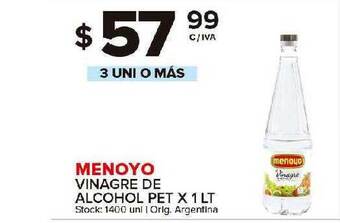 Carrefour Maxi Menoyo Vinagre De Alcohol Pet X 1 Lt oferta
