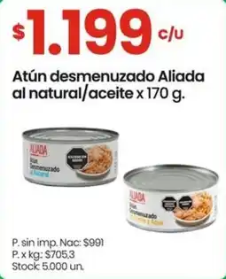 Changomas Aliada atún desmenuzado al natural/aceite oferta