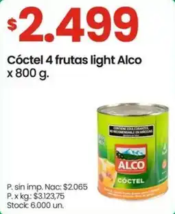 Changomas Alco cóctel 4 frutas light oferta