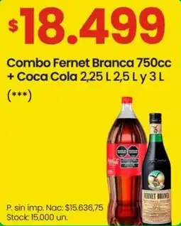 Changomas Combo Fernet Branca + Coca Cola oferta