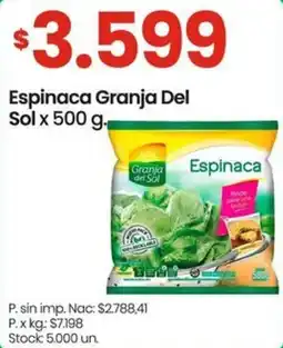 Changomas Granja del Sol espinaca oferta