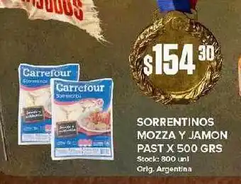 Carrefour Maxi Sorrentinos Mozza Y Jamon Past x 500grs oferta