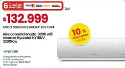 Changomas Hyundai aire acondicionado 3200 wifi inverter oferta