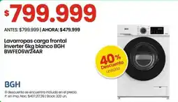 Changomas BGH lavarropas carga frontal inverter 6 kg oferta