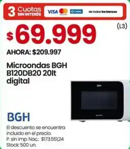 Changomas BGH microondas 20 lt oferta