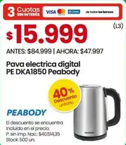 Changomas Peabody pava electrica digital oferta