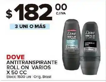 Carrefour Maxi Dove Antitranspirante Roll On Varios x 50cc oferta