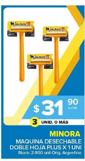 Carrefour Maxi Minora Maquina Desechable Doble Hoja Plus x 1 uni oferta
