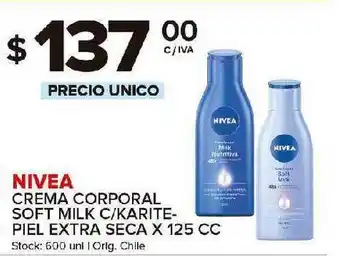 Carrefour Maxi Nivea Crema Corporal Soft Milk C Karite-piel Extra Seca x 125cc oferta
