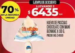 Supermercados DIA Biznikke huevo de pascuas chocolate con mani oferta