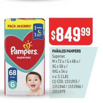 Makro Pañales Pampers Supersec oferta
