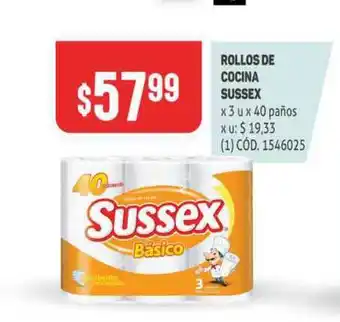Makro Rollos De Cocina Sussex 3u x 40 paños oferta