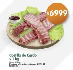 Supermercados Buenos Días Costilla de cerdo oferta