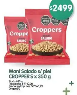 Supermercados Buenos Días Cropper's mani salado s/piel oferta