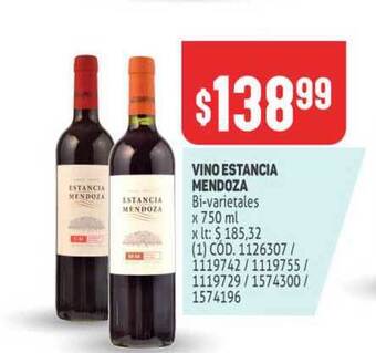 Makro Vino Estancia Mendoza x 750ml oferta