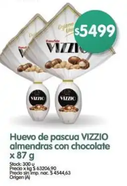 Supermercados Buenos Días Vizzio huevo de pascua almendras con chocolate oferta