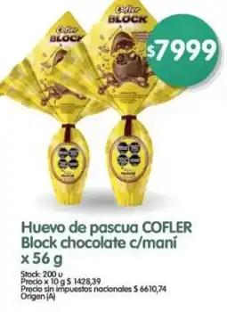 Supermercados Buenos Días Cofler huevo de pascua block chocolate oferta