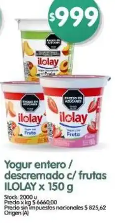 Supermercados Buenos Días Ilolay yogur entero/descremado oferta
