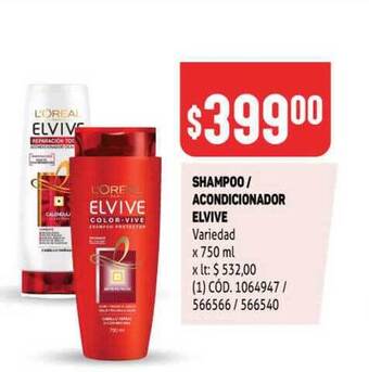 Makro Shampoo - Acondicionador Elvive x 750ml oferta
