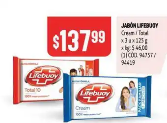 Makro Jabón Lifebuoy Cream - Total x 3u x 125g oferta