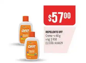 Makro Repelente Off Cream X 60g oferta