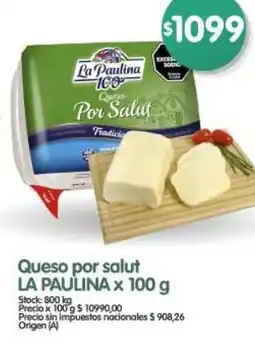 Supermercados Buenos Días La Paulina queso por salut oferta
