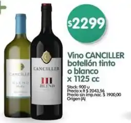 Supermercados Buenos Días Canciller botellón tinto o blanco oferta