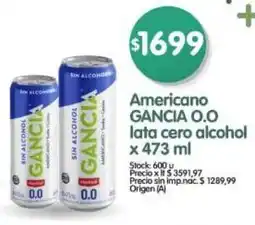 Supermercados Buenos Días Gancia 0.0 cero alcohol oferta