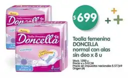 Supermercados Buenos Días Doncella toalla femenina oferta